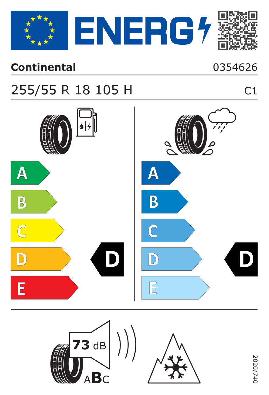 4X4 WinterContact * FR 3PMSF DOT23 255/55R18 105H