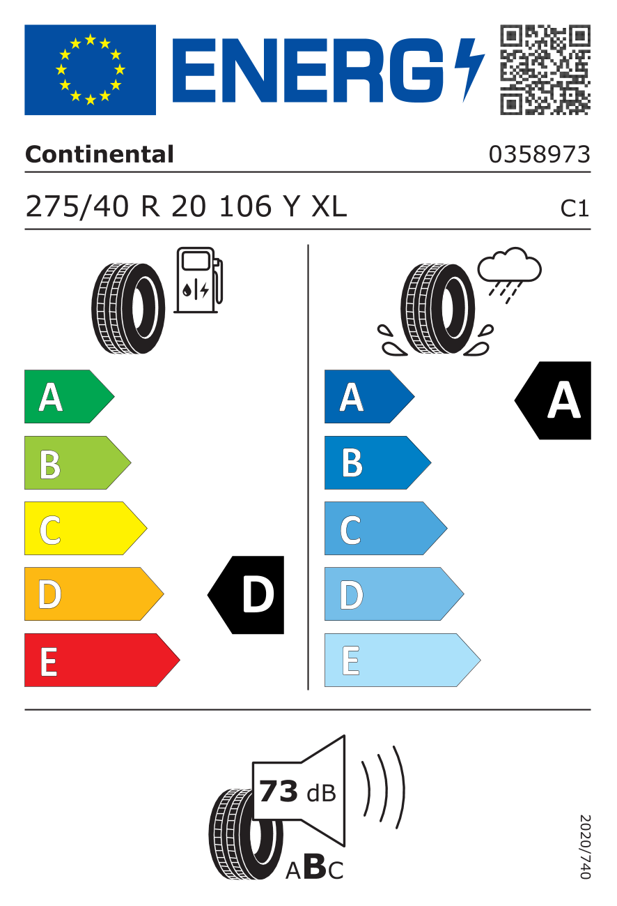 4X4 SportContact N0 XL DOT22 275/40R20 106Y