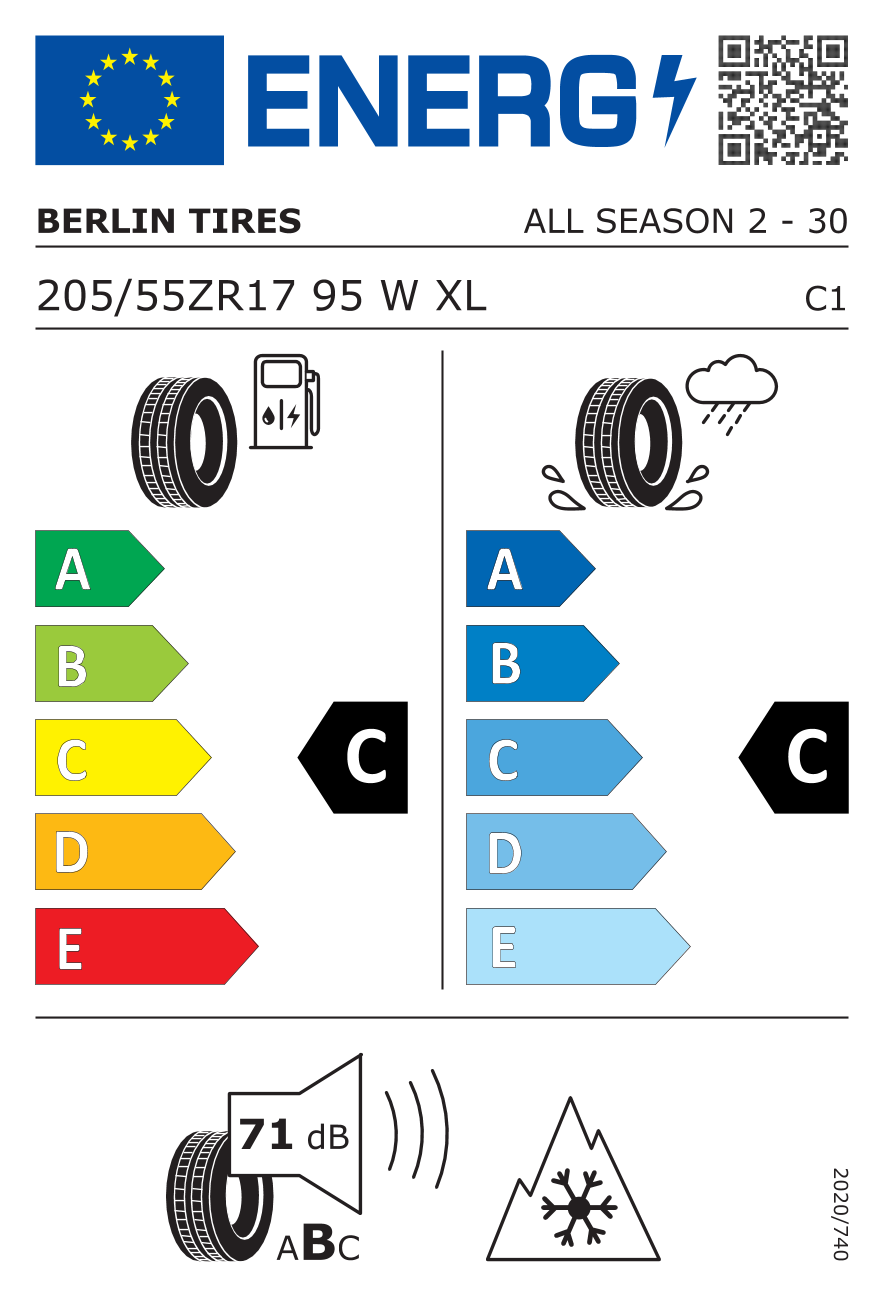 All Season 1 3PMSF M+S BSW XL 205/55 ZR17 95W
